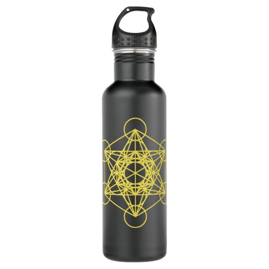 Metatron Cube Sacred Geometry Edelstahlflasche (Vorderseite)