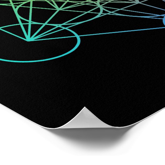 Metatron Cube Sacred Geometry Poster (Ecke)