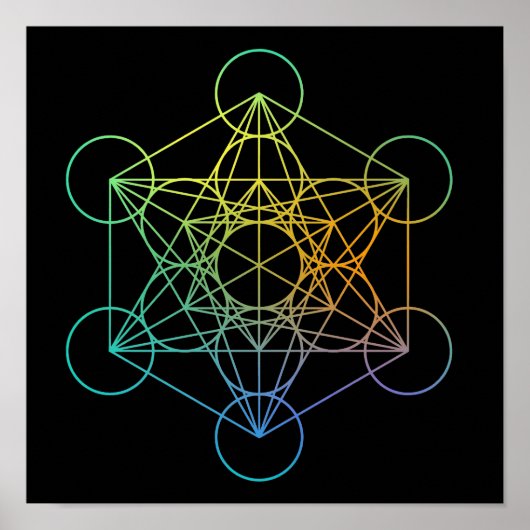 Metatron Cube Sacred Geometry Poster (Vorne)