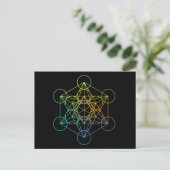 Metatron Cube Sacred Geometry Postkarte (Stehend Vorderseite)