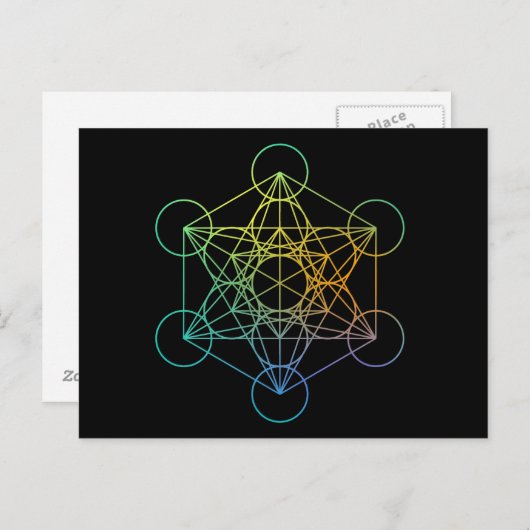 Metatron Cube Sacred Geometry Postkarte (Vorne/Hinten)