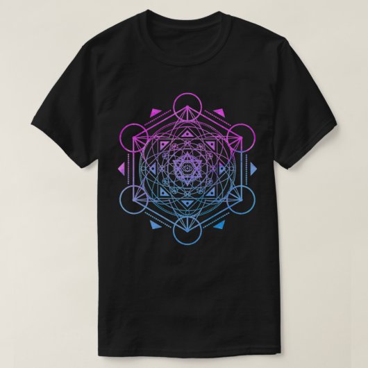 Metatron Cube Sacred Geometry Spiritueller Yoga T-Shirt (Design vorne)