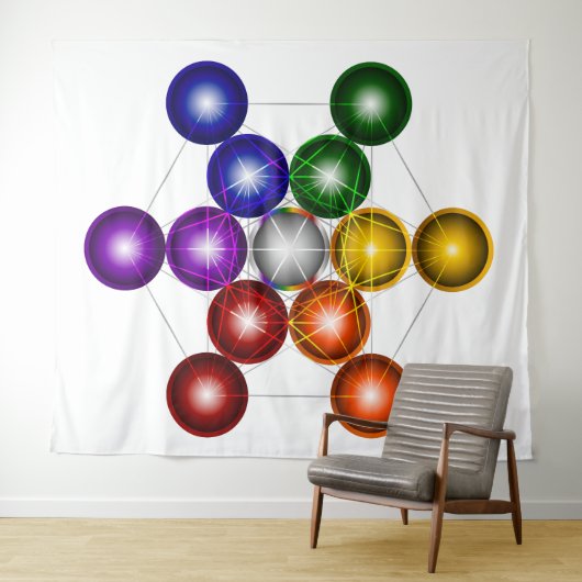 Metatron Cube Series V1 Tapestry Wandteppich (Beispiel (Horizontal))