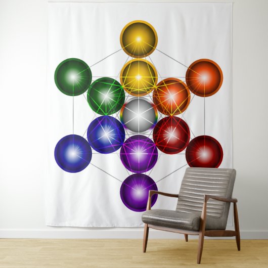 Metatron Cube Series V1 Tapestry Wandteppich (Beispiel)