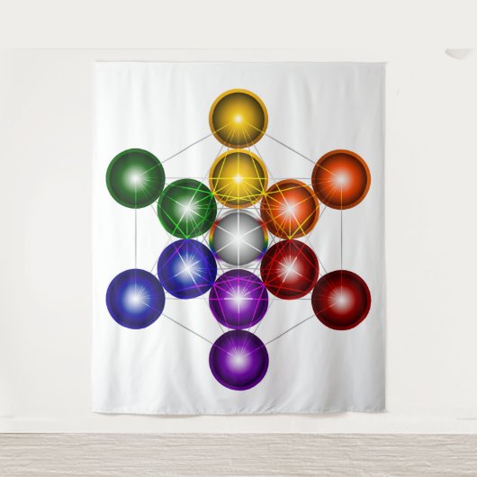 Metatron Cube Series V1 Tapestry Wandteppich (Vorderseite)