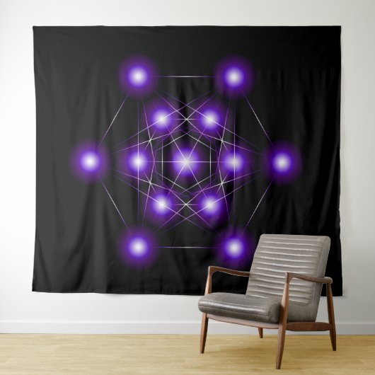 Metatron Cube Series V3 Tapestry Wandteppich (Beispiel (Horizontal))
