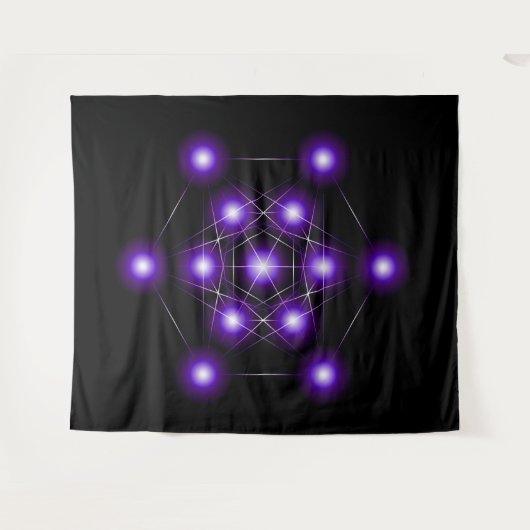 Metatron Cube Series V3 Tapestry Wandteppich (Vorderseite (Horizontal))