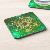 Metatron-Kubus, Heilige Geometrie, spirituelles Sy Getränkeuntersetzer (Linke Seite)