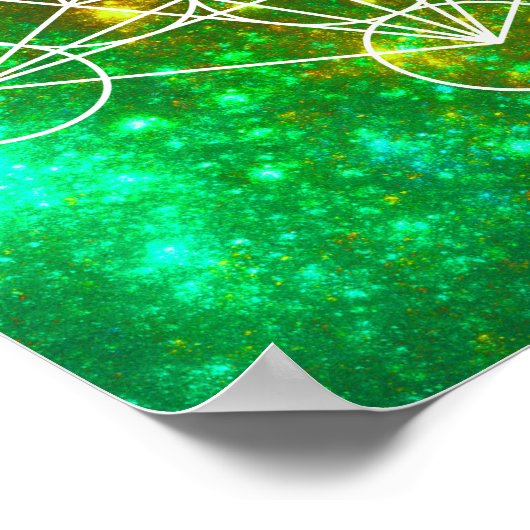 Metatron-Kubus, Heilige Geometrie, spirituelles Sy Poster (Ecke)