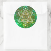 Metatron-Kubus, Heilige Geometrie, spirituelles Sy Runder Aufkleber (Tasche)