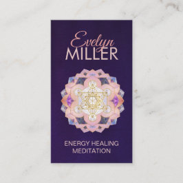 Metatron-Kubus in Gemstone lotus Sacred Geometry Visitenkarte