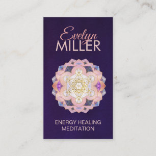 Metatron-Kubus in Gemstone lotus Sacred Geometry Visitenkarte