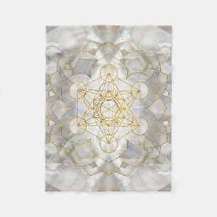 Metatron-Kubus in Lotus Heilige Geometrie Fleecedecke