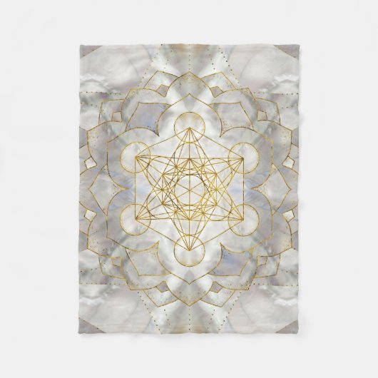 Metatron-Kubus in Lotus Heilige Geometrie Fleecedecke (Vorderseite)