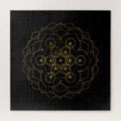 Metatron-Kubus in Lotus Heilige Geometrie Puzzle (Horizontal)