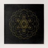Metatron-Kubus in Lotus Heilige Geometrie Puzzle (Vertikal)