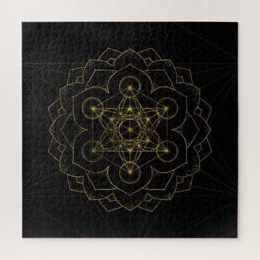 Metatron-Kubus in Lotus Heilige Geometrie Puzzle (Vertikal)