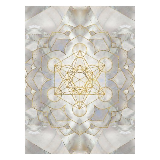 Metatron-Kubus in Lotus Heilige Geometrie Tischdecke (Vorderseite)