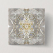Metatron-Kubus in Lotus Sacred Geometry Button (Vorderseite)