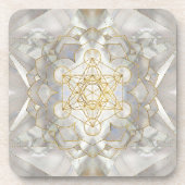 Metatron-Kubus in Lotus Sacred Geometry Getränkeuntersetzer (Vorderseite)