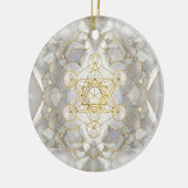 Metatron-Kubus in Lotus Sacred Geometry Keramik Ornament (Links)