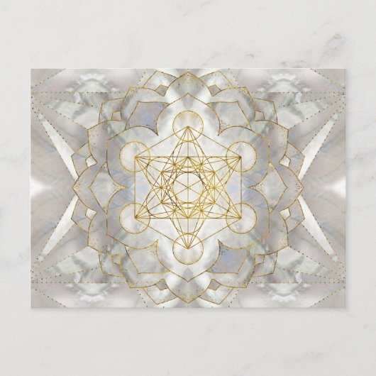Metatron-Kubus in Lotus Sacred Geometry Postkarte (Vorderseite)