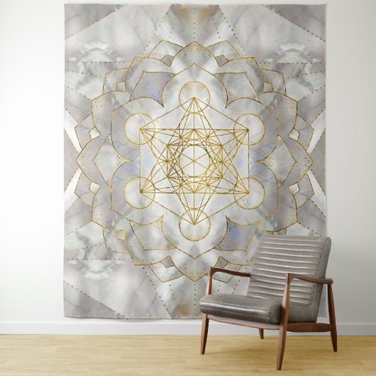Metatron-Kubus in Lotus Sacred Geometry Wandteppich (Beispiel)
