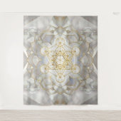 Metatron-Kubus in Lotus Sacred Geometry Wandteppich (Vorderseite)