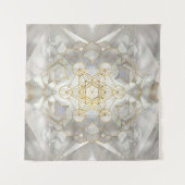 Metatron-Kubus in Lotus Sacred Geometry Wandteppich (Vorderseite (Horizontal))
