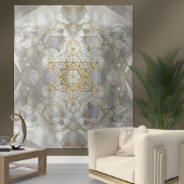 Metatron-Kubus in Lotus Sacred Geometry Wandteppich