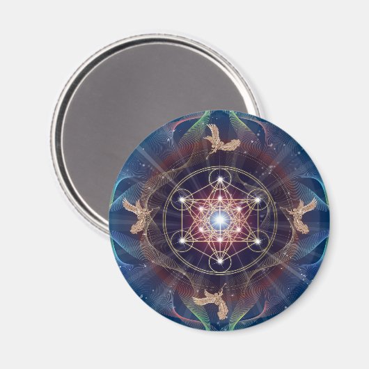 Metatron-Kubus - Merkabah Magnet (Vorderseite/Rückseite)