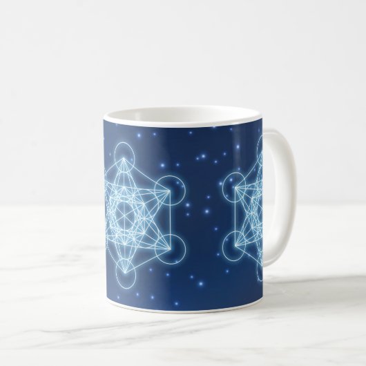 Metatron-Kubus-Universum Kaffeetasse (VorderseiteRechts)