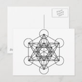 Metatron-Kubus (weiß) Postkarte (Vorne/Hinten)
