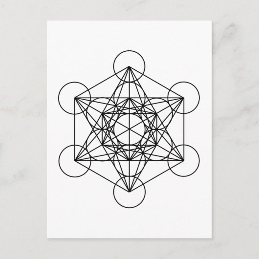 Metatron-Kubus (weiß) Postkarte (Vorderseite)