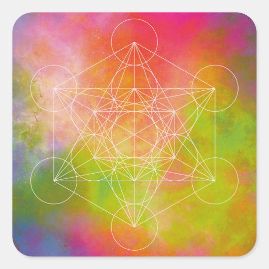 Metatron Quadratischer Aufkleber (Vorderseite)