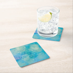 Metatron Rechteckiger Pappuntersetzer