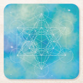 Metatron Rechteckiger Pappuntersetzer (Vorderseite)