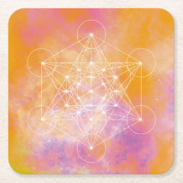 Metatron Rechteckiger Pappuntersetzer