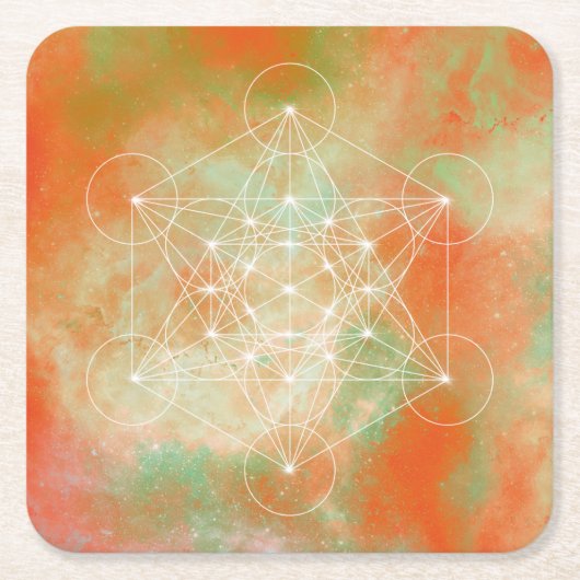 Metatron Rechteckiger Pappuntersetzer (Vorderseite)