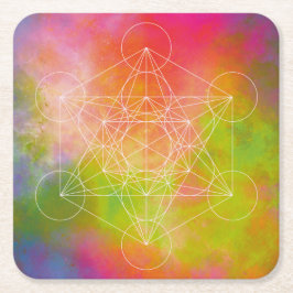 Metatron Rechteckiger Pappuntersetzer