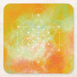 Metatron Rechteckiger Pappuntersetzer
