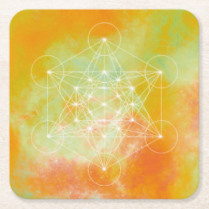 Metatron Rechteckiger Pappuntersetzer