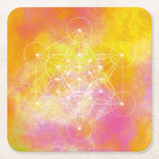 Metatron Rechteckiger Pappuntersetzer (Vorderseite)