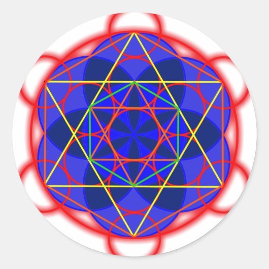 Metatron RedBlue Runder Aufkleber (Vorderseite)
