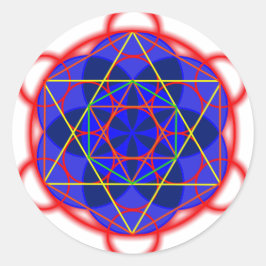 Metatron RedBlue Runder Aufkleber