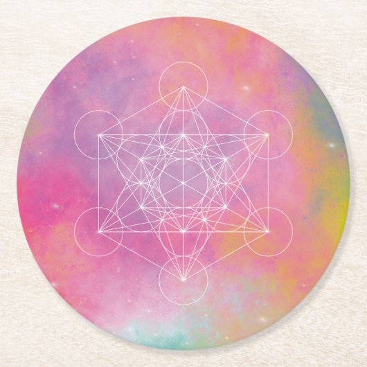 Metatron Runder Pappuntersetzer (Vorderseite)