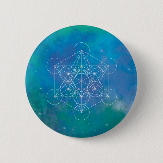 Metatron’s Cube Sacred Geometry Button (Vorderseite)