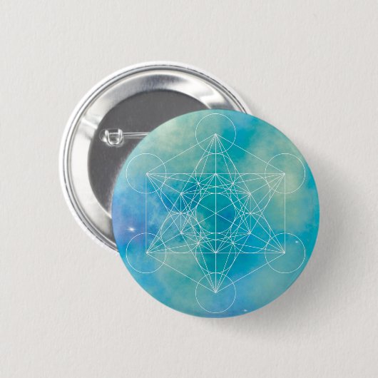 Metatron’s Cube Sacred Geometry Button (Vorne & Hinten)