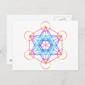 Metatron-Würfel (Farbe 2) Postkarte (Vorne/Hinten)