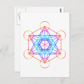 Metatron-Würfel (Farbe 2) Postkarte (Vorne/Hinten)